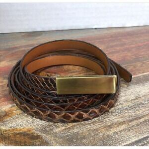 Leighelena‎ Genuine Python Women's Belt USA Brown Double Wrap 67 in Velvet Bag